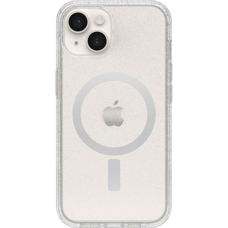 Otterbox Funda para iPhone 14/iPhone 13 Symmetry+ Clear para MagSafe,Testada 3x con estándares Militares anticaídas,Antimicrobiana, Stardust