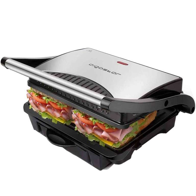Aigostar Hett - Parrilla Eléctrica, grill, sandwichera y máquina de panini,1000 W.