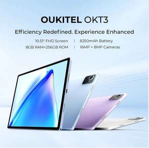 Tablet OUKITEL OKT3 10.51", FHD 1920 * 1200, CPU Spreadtrum A55 6x 1,8 GHz, 8GB RAM 256GB ROM Android 13.0 5G WiFi - Gris