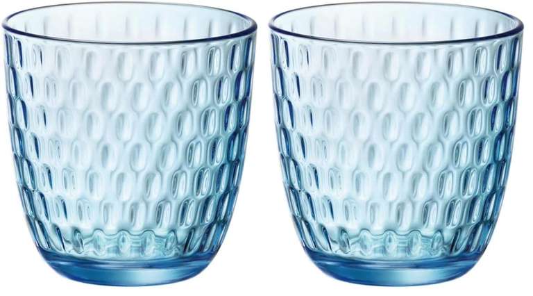 Rocco Bormioli Slot Vaso de vidrio, Turquesa, 6 Unidad (Paquete de 2 = 12)