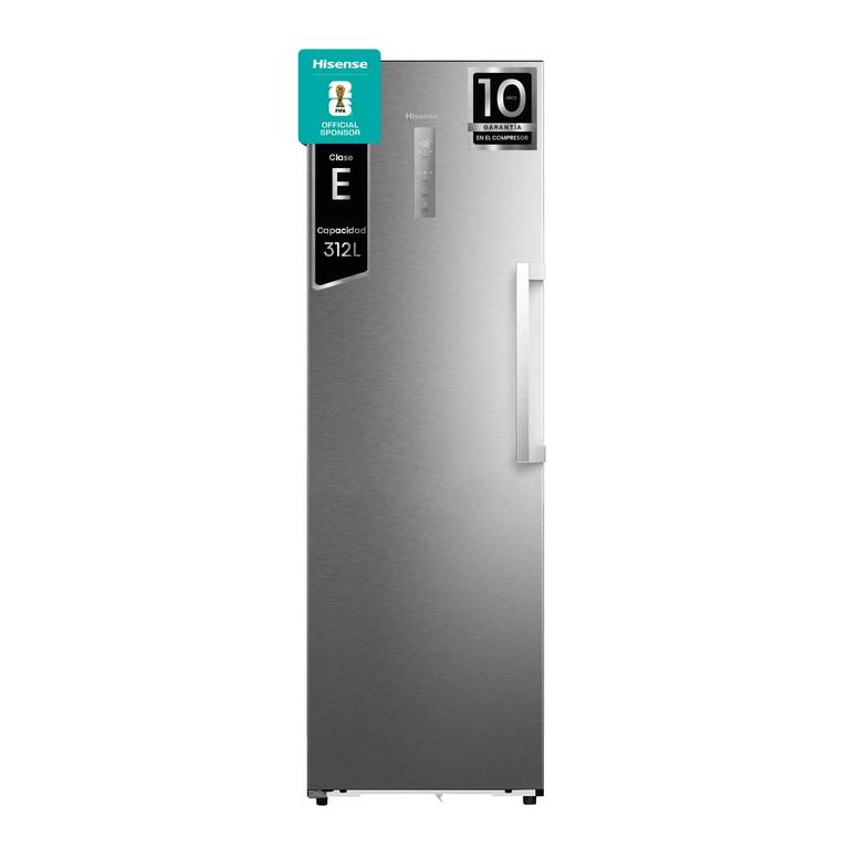 Hisense FT3K310SAIE1 – Congelador Una Puerta Total No Frost Kitchen Fit, 312L, 186cm, Ventilación Inferior, Apertura de Puerta 90º, Metal..