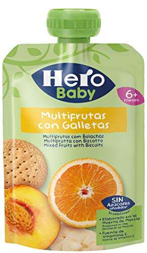 Hero Baby Bolsita de Multifrutas con Galletas - Pack de 18 x 100 g [5 variedades disponibles en descripción] + 4x3 productos HERO
