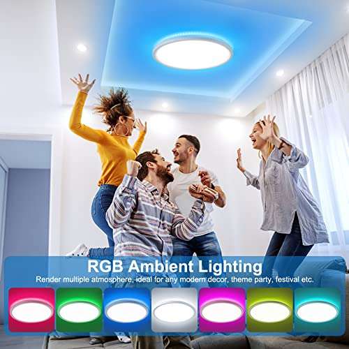 Plafón LED Techo RGB Regulable con Mando