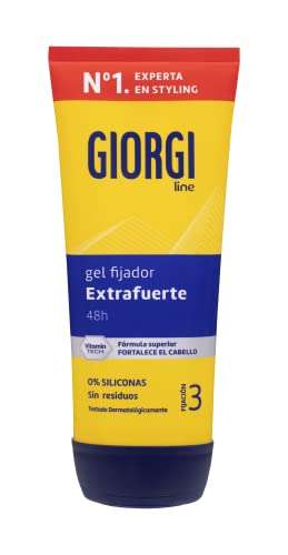 Gomina Extrafuerte GIORGI Line, 0% Siliconas, Fijación 48h, sin Residuos, Fijación 3 - 170ml.