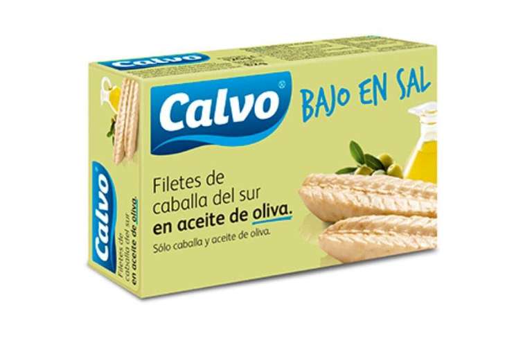 4 Latas Filetes de Caballa del Sur Calvo en Aceite de Oliva Bajas en Sal 120g