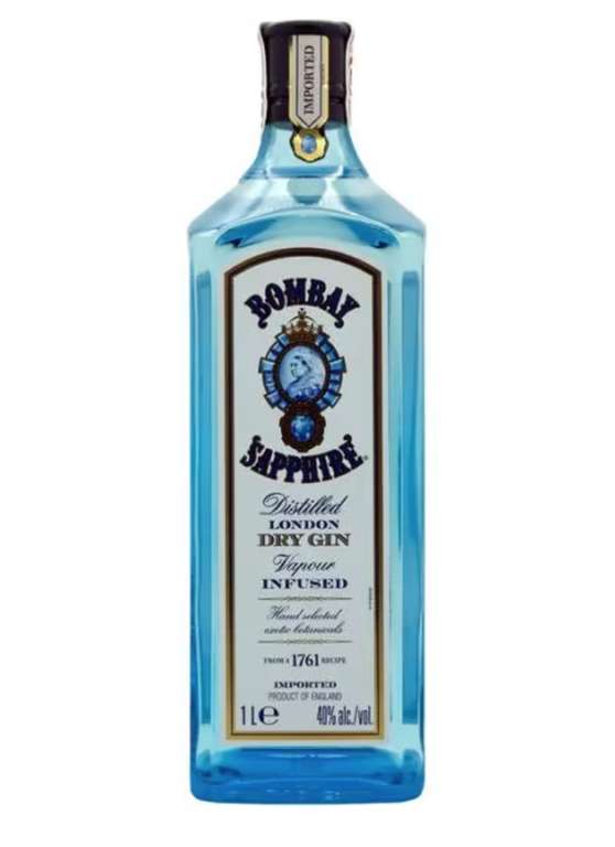 Ginebra Bombay Sapphire Premium London Dry Gin, 1 L
