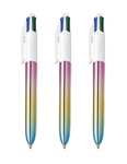 3 x BIC bolígrafo de 4 colores clásicos – Decoración gradiente (4'85€ con descuento máximo por compra recurrente)