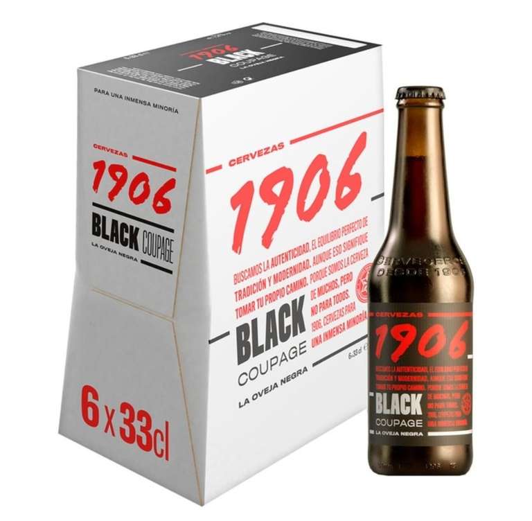 30 Botellines 1906 Black Coupage cerveza negra (5x pack 6 botellas 33 cl). [0'90€/ud] [Click&Car gratis]