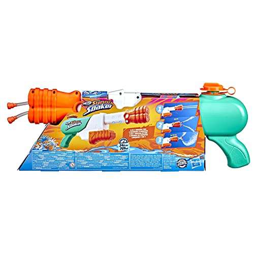 Nerf Super Soaker Hydro Frenzy Water Blaster, Wild 3-In-1 Soaking Fun, Adjustable Nozzle, 2 Water-Launching Tubes (+ carrefour)