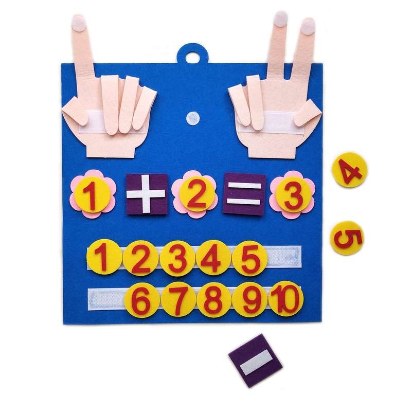 Juguetes Montessori para niños pequeños, juguete de matemáticas con números de dedo de fieltro, cuenta para aprendizaje temprano
