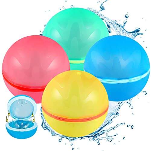 Bombas de agua reutilizables, bola de agua de silicona sin látex, 4 piezas