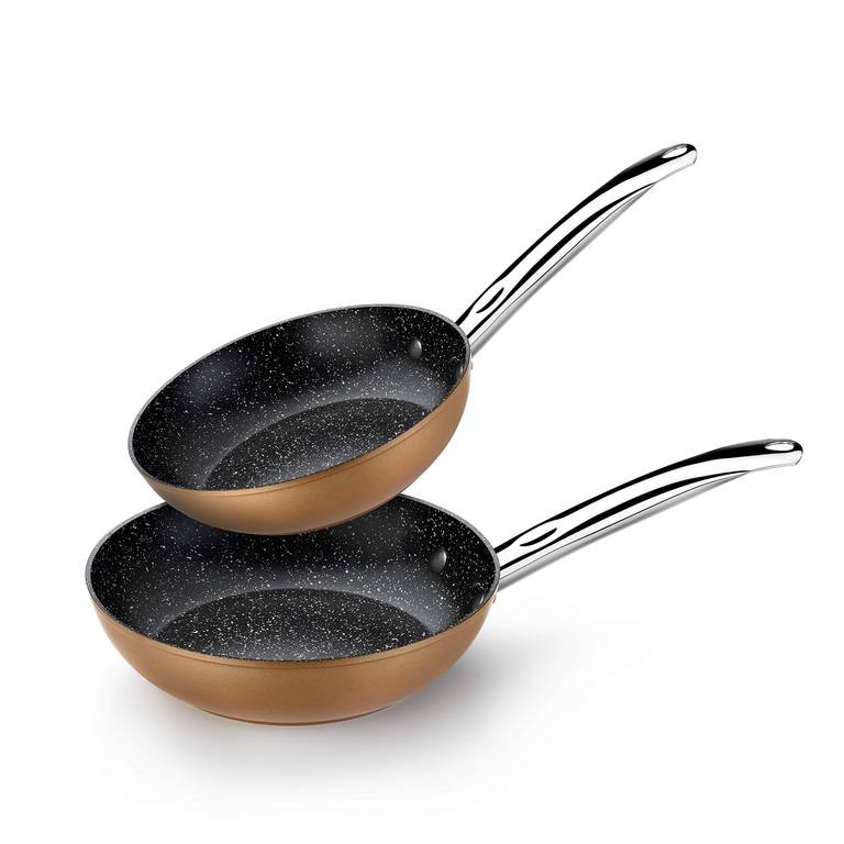 Monix Copper | Set de 2 Sartenes 20-24 cm – Aluminio Forjado Antiadherente con Partículas de Titanio