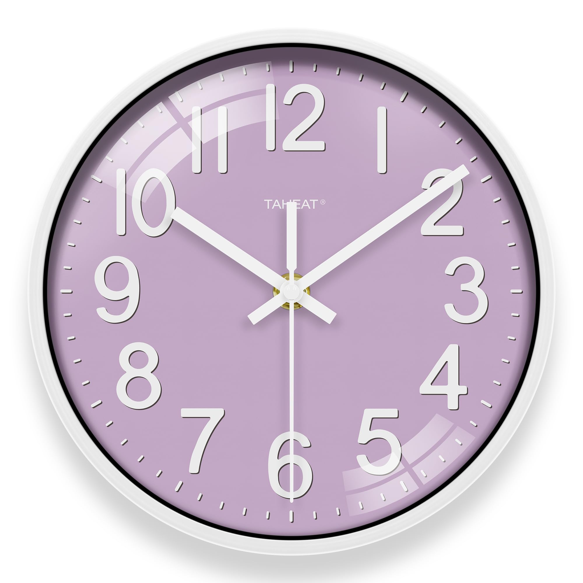 Reloj de Pared para Cocina, Reloj Morado con Pilas Silencioso Moderno de 20 CM, Decorativo Cocina, Sala de Estar, Dormitorio, Baño, Oficina.