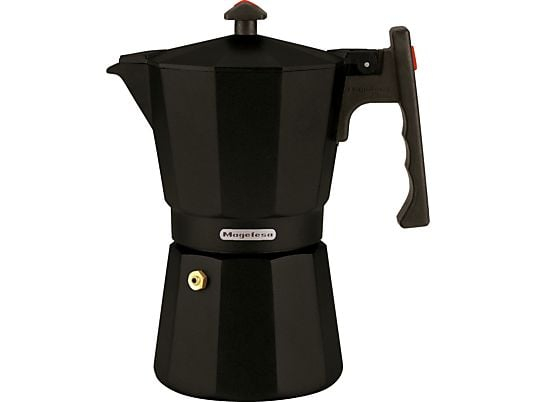 Cafetera tradicional - Magefesa Jamaica Black 6, Aluminio, 6 tazas, Apta para todo tipo de fuegos, Negro/ 9 tazas 12,75€