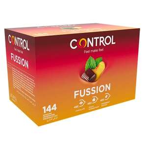 Control Fussion Preservativos - Caja de condones de aromas afrodisíacos, 144 unidades (pack grande ahorro)
