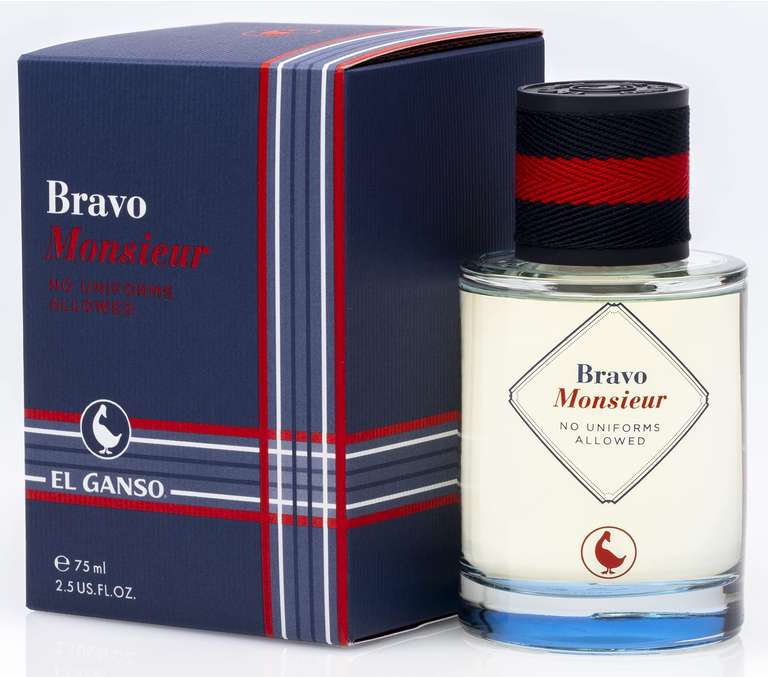El Ganso Bravo Monsieur, Eau de Toilette para Hombre, Fragancia Aromática Amaderada,75 ml con Vaporizador(+ Link Primor pack 125+75 ml 37€)
