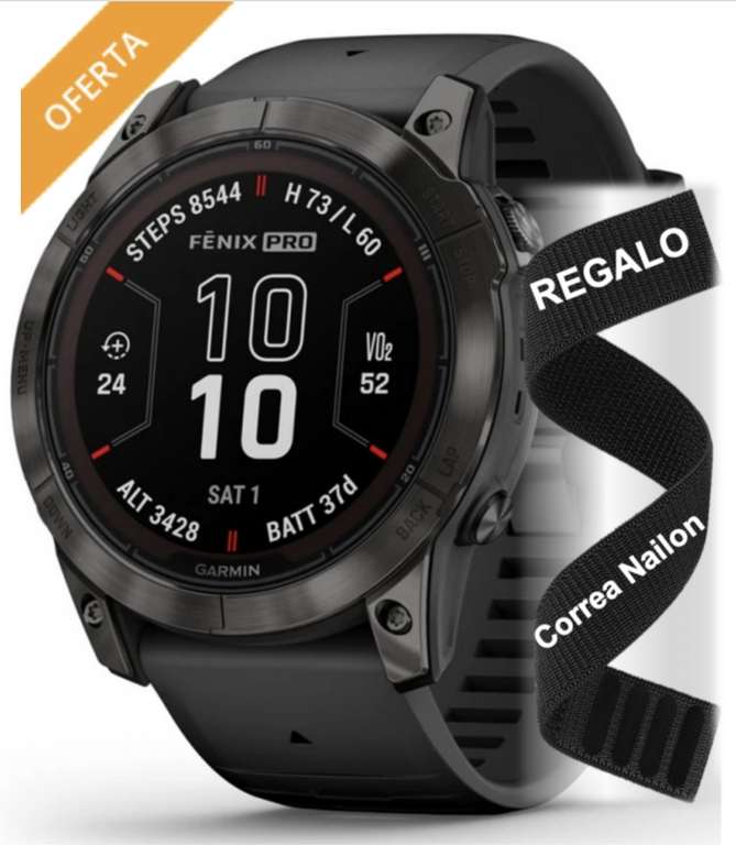 Garmin Fénix 7 Pro Zafiro Solar Titanio DLC + Correa Regalo