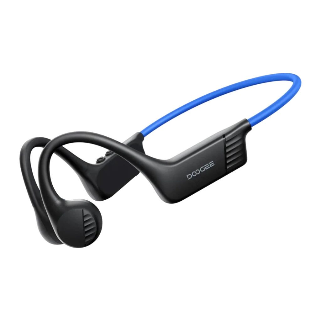 Doogee BoneBeat Run Open-Ear Azul Conducción ósea con micrófono Auriculares | 10h Autonomía | Carga Rápida | IP66