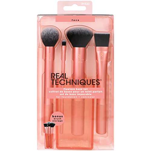 REAL TECHNIQUES Flawless Base - Set de 4 brochas para maquillaje