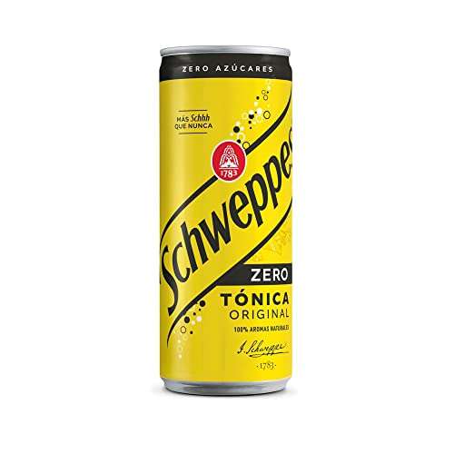 2 x Schweppes Tónica Zero, Sin Azúcar ni Calorías, 8 x 33cl. [Total 16 latas. Unidad 0'63€]