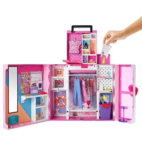 Barbie Fashionista Armario de ensueño 2.0 Maletín para guardar ropa de muñeca con +30 accesorios de moda, y 4 looks incluidos » Chollometro