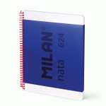 MILAN - Cuaderno A4 con Espiral y Tapa Dura, Papel Cuadriculado, 80 Hojas MILAN Nata, Azul