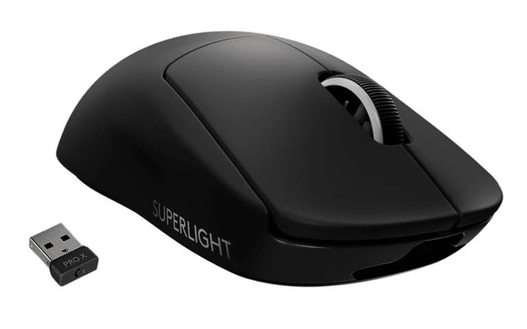 Ratón gaming - Logitech Pro X Superlight, Inalámbrico, 25600 ppp, 5 botones, LightSpeed, 70 h (blanco por 97,51€)