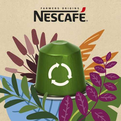 Nescafé Farmers Origins Brazil Lungo Cápsulas de Café 8x10 Unidades - Aprobado para Máquinas Nespresso