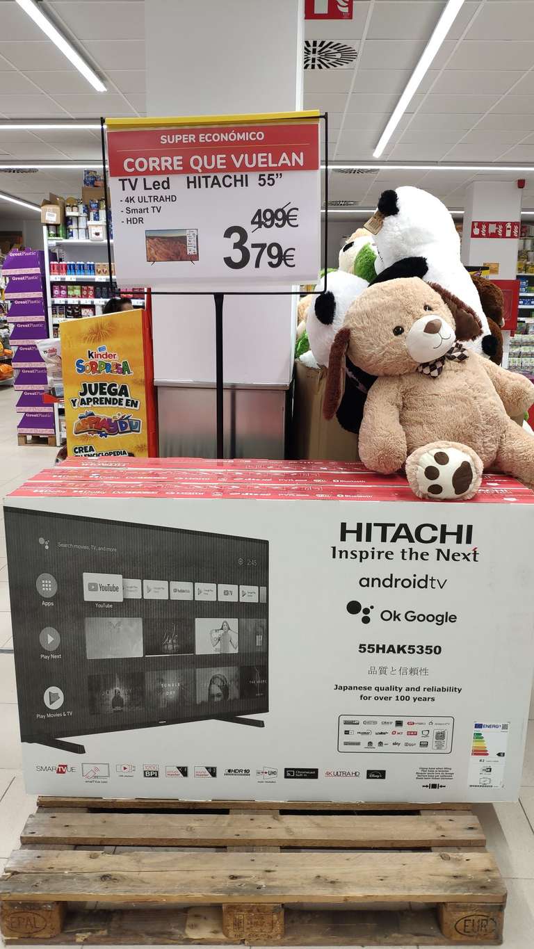 TV LED 139,7 cm (55") Hitachi 55HAK5350, 4K UHD, Android TV