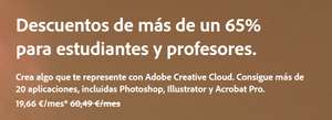 Descuento de más de un 65% para estudiantes y profesores - Adobe Creative Cloud
