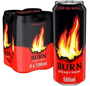 Burn Energy Original Raspberry, Bebida Energética, Pack 4 latas de 500ml (4 Pack 12,68 )