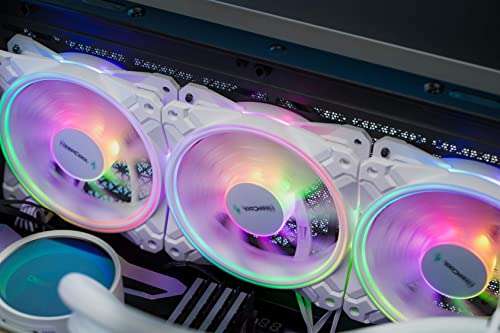 DeepCool CF120 PLUS Blanco - 3 Ventiladores ARGB de 120mm para Cajas de PC,Controlador RGB Incluido