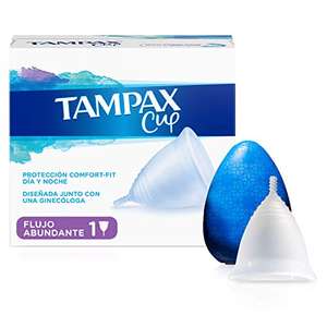 Tampax Copa Menstrual Flujo Abundante, Protección Comfort-Fit Día y Noche, Fabricada 100% con Silicona Médica, compra recurrente
