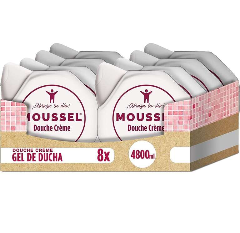 Moussel  Gel de Ducha  Douche Crème Dermo Hidratante 600ml - Pack de 8 [Unidad a 1'81€]