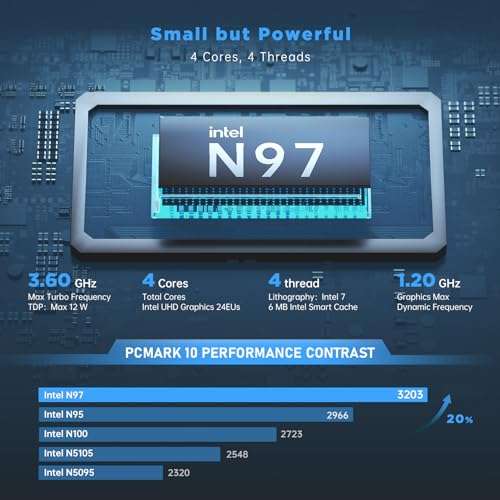 Mini PC Intel Alder Lake N97, 16 GB RAM y SSD 512 GB