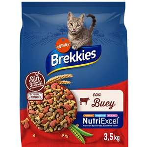 Brekkies Pienso para Gatos con Buey, Verduras y Cereales 3X2