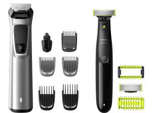 Philips S9000 MG9710/90, Recortadora 12 en 1, Afeitadora para barba, cuerpo y cortapelos + maquinilla OneBlade - También en Amazon
