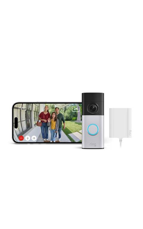 Ring Videotimbre cableado Plus (Wired Video Doorbell Plus, última generación) | Adaptador de enchufe | Instalación por cuenta propia