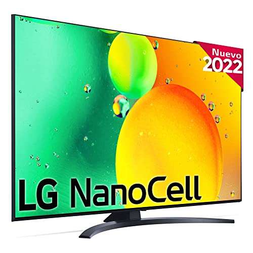Televisor LG 65NANO766QA - Smart TV webOS22 65 pulgadas 4K Nanocell, a5 Gen 5, compatible con formatos HDR 10, HLG y HGiG