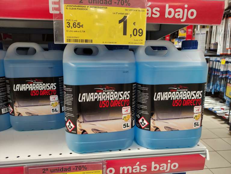 Lavaparabrisas Carrefour. Lavaparabrisas Antimosquitos -4º Clean Paddok 5 L