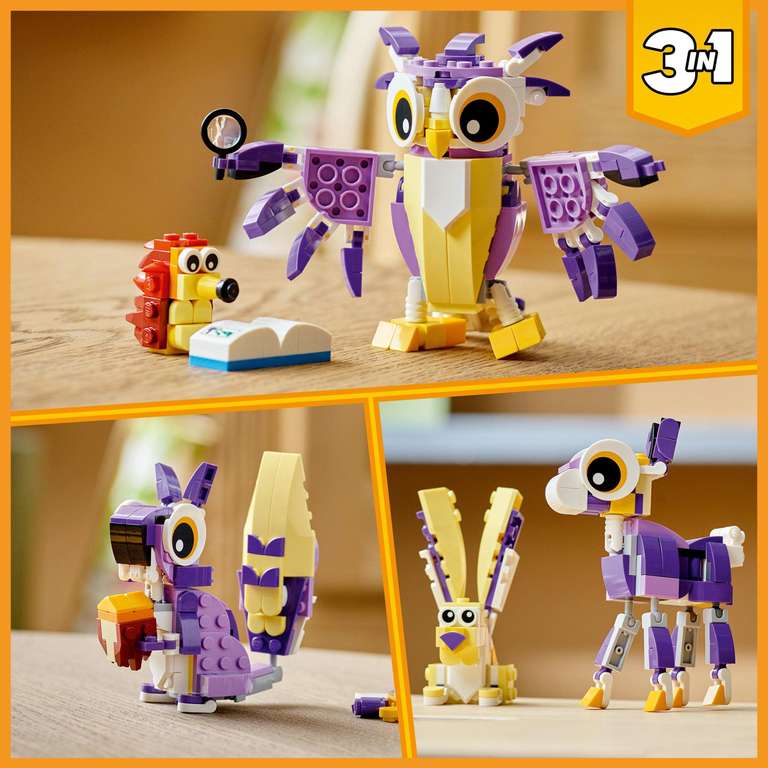 LEGO Creator Criaturas Fantásticas del Bosque, Juego de Construcción 3 en 1