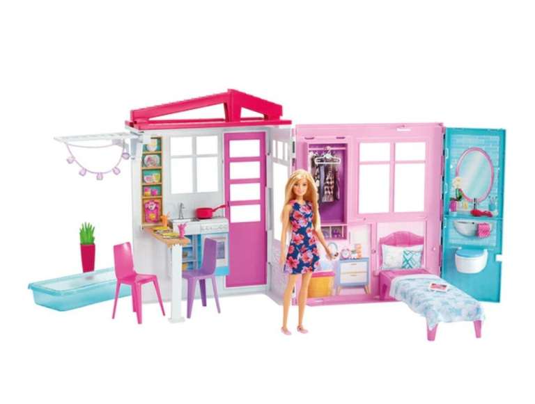 Casa de muñecas con muebles y accesorios Barbie