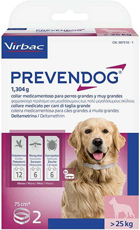 Virbac Prevendog Collar Antiparasitario 75 Cm 2 Unid. Perro > 25 Kg.