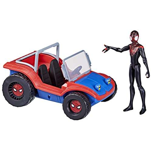 Marvel Spider-Man - Spider-Mobile - Vehículo de 15 cm con Figura de Miles Morales