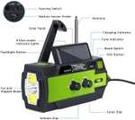 Radio portatil emergencia, solar, 4000mAh, power bank, AM/FM, linterna, SOS