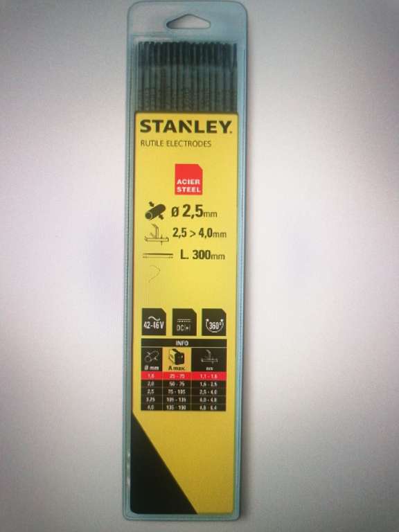 Stanley- Electrodos para soldadura (50 unidades, diámetro: 2,5 mm)