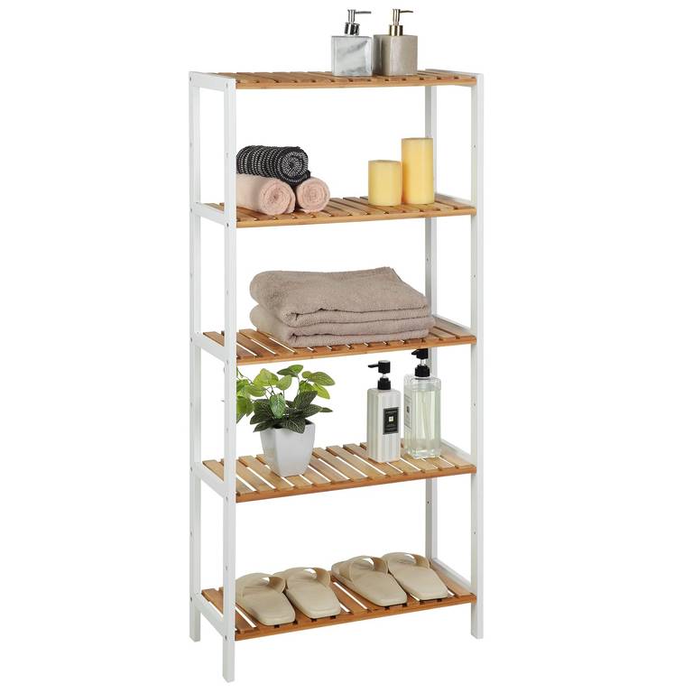 Estantería SONGMICS 5 Niveles (Madera Blanco y Natural)