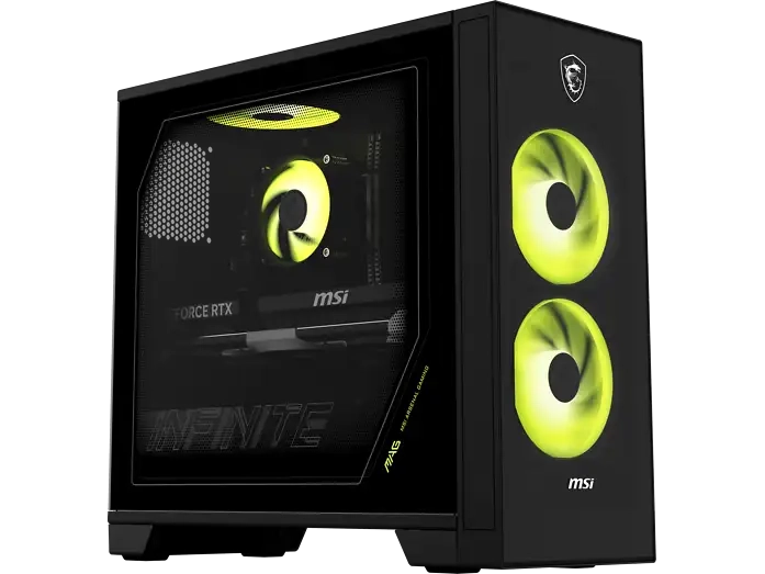PC gaming - MSI MAG Infinite S AI 2NVM5, Intel Core Ultra 5 225F, 32 GB RAM, 1TB SSD, GeForce RTX 5060 Ti, Sin sistema operativo, Negro