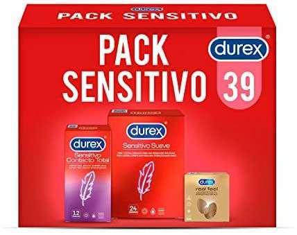 Durex Pack Preservativos Sensitivo Suave + Sensitivo Contacto Total + Real Feel Sin Latex - 39 condones