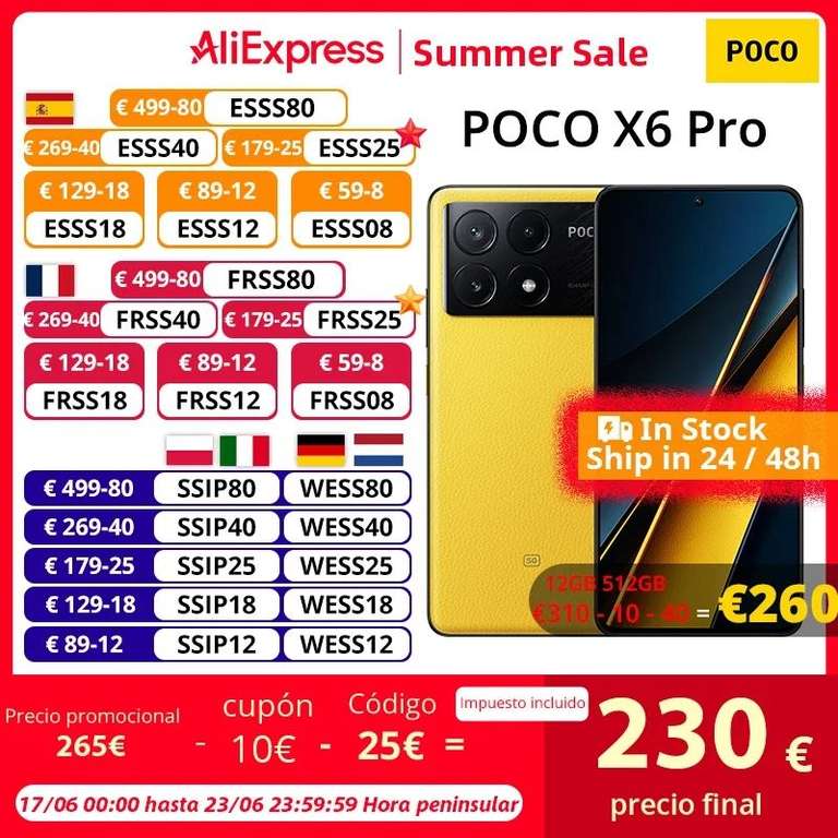 POCO X6 Pro 8GB/256GB (Versión global)